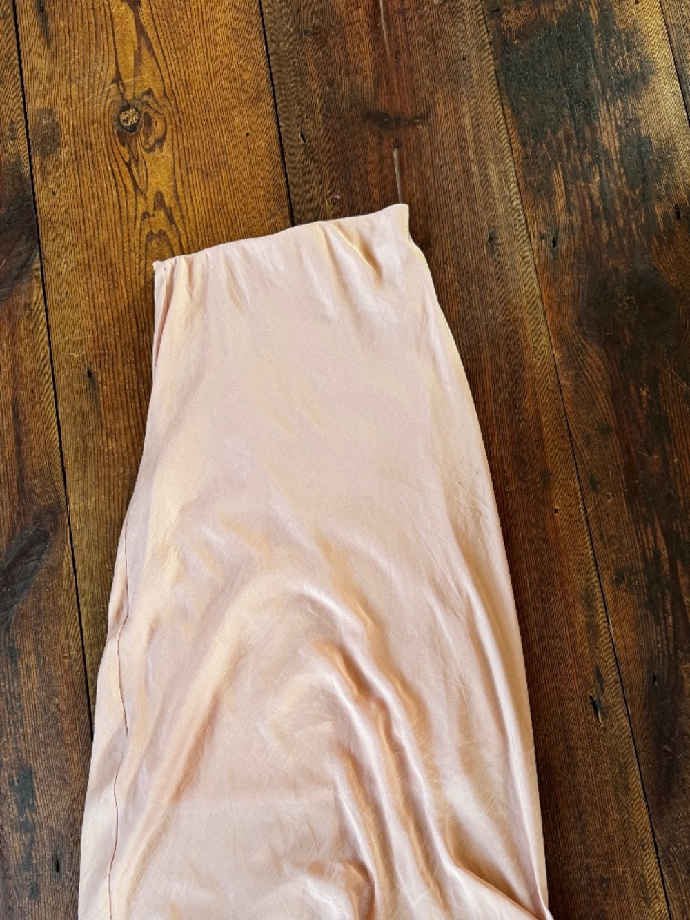 Satin Pink Midi Skirt